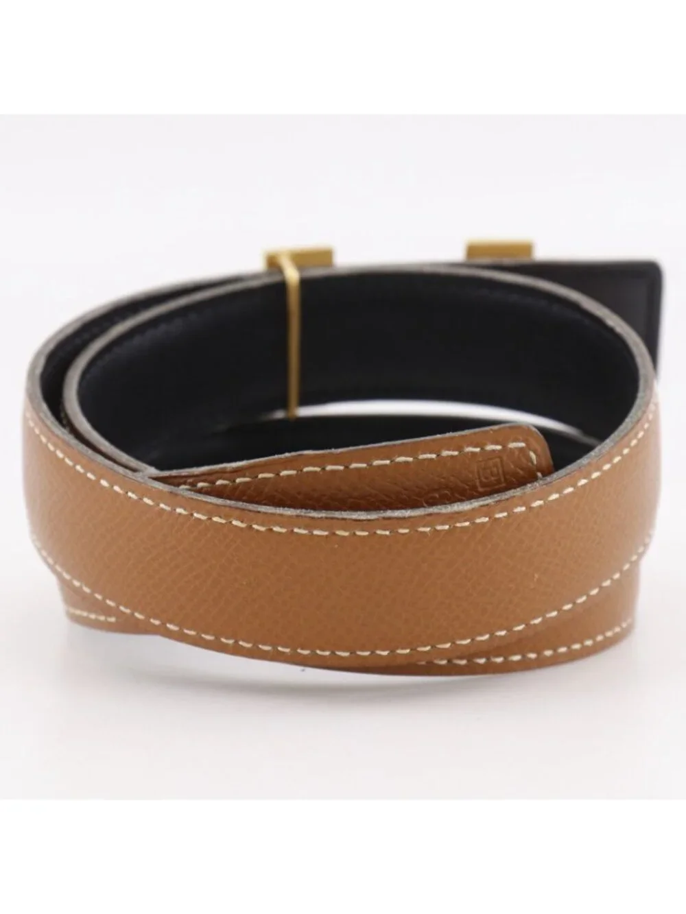 Hermes Constance Belt Reversible Veau Epsom Calf Gold Plated Brown Black